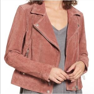 BlankNYC Rare Blush Pink Suede Moto Jacket Small